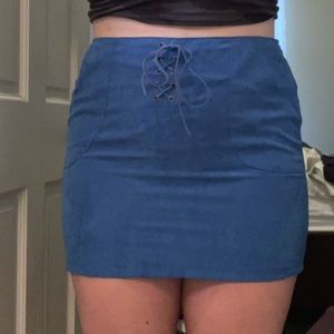 Smooth velvet royal blue skirt